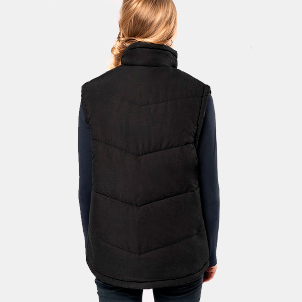 Chaleco-Unisex-Calentador-con-Forro-Polar-Kariban-negro-ejemplo-mujer-espalda