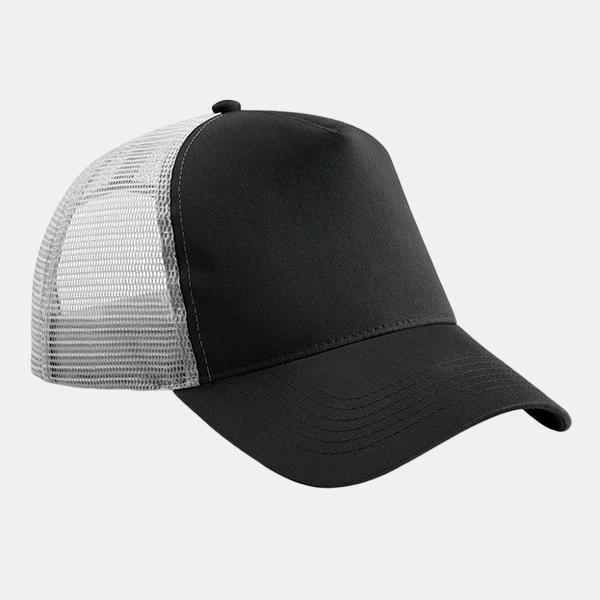 Gorra-Trucker-Camionero-Mitad-Malla-Beechfield-negro-gris-clasico