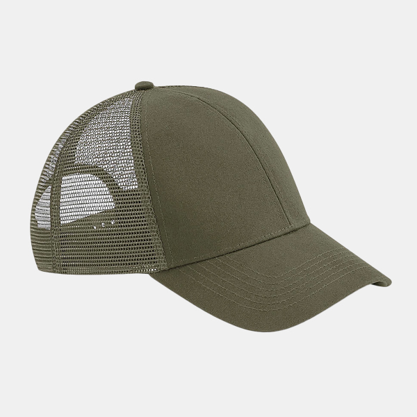 Gorra-Trucker-algodon-organico-flames-eco-beechfield-olive-green