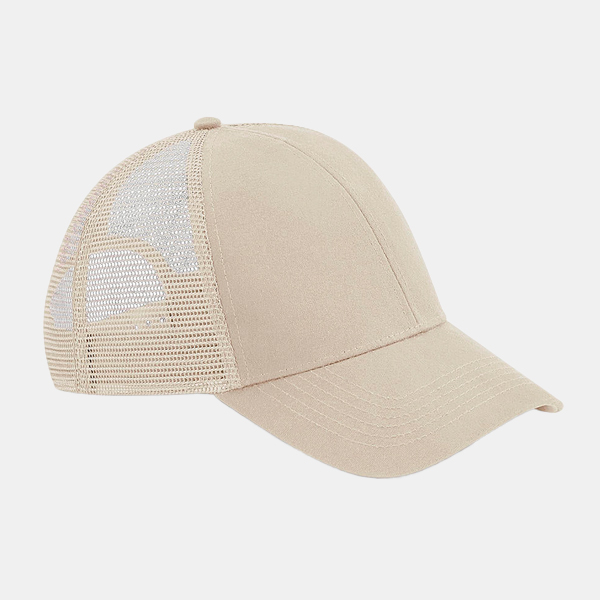 Gorra-Trucker-algodon-organico-flames-eco-beechfield-sand