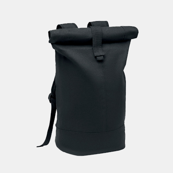 Mochila-zurich-rolltop-personalizable-negro-lado