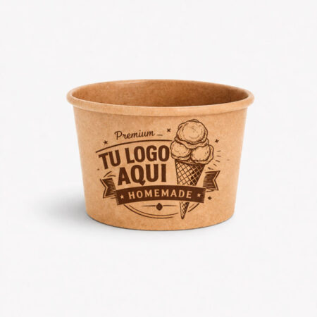 Tarrina de Helado Kraft (240 ml) Personalizada 1 Tinta