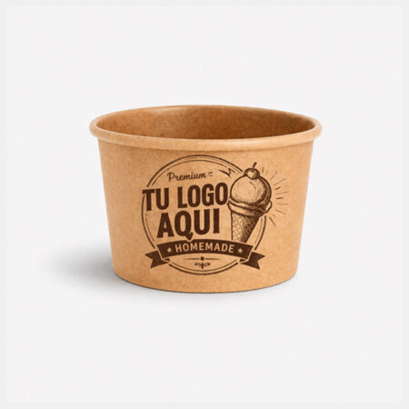 Tarrina de Helado Kraft (90 ml) Personalizada 1 Tinta