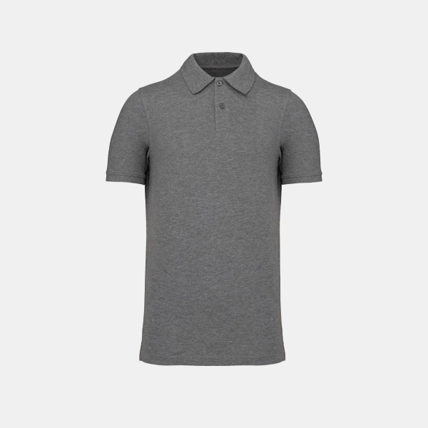 polo-manga-corta-hombre-kariban-polo-pique-gris-jaspeado