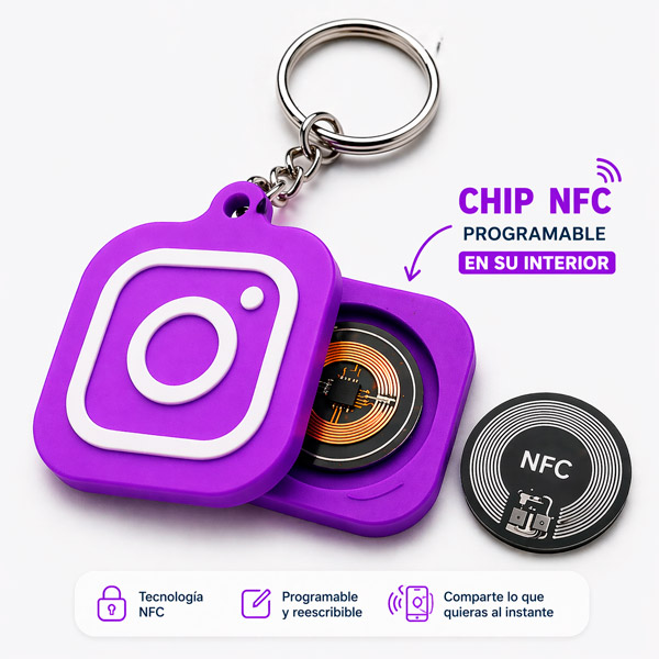 llaveros-NFC-instagram-personalizados-en-impresion-3d-programables